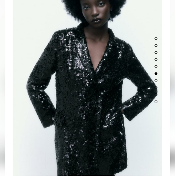 ZARA LONG SEQUIN BLAZER DRESS size XS - Picture 4 of 9